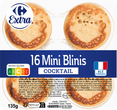 16 mini blinis cocktail