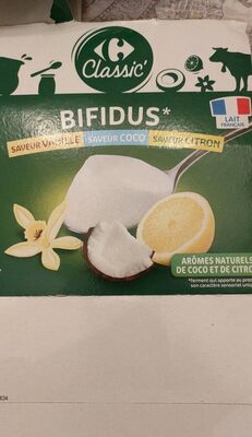 BIFIDUS* saveur vanille saveur coco saveur citron