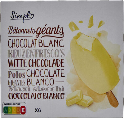Bâtonnets géants chocolat blanc