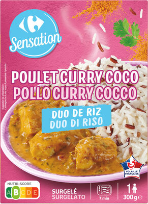 Poulet curry coco duo de riz