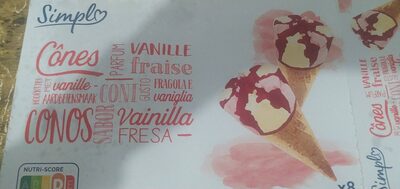 Glaces cône vanille fraise