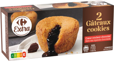 2 Gâteaux cookies Cœur coulant chocolat