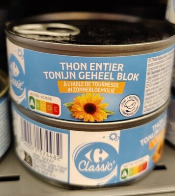 Thon entier à l'huile de tournesol