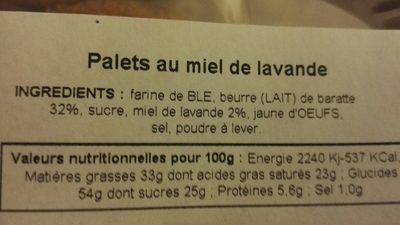 Palets au miel de lavande