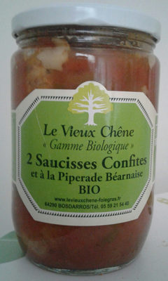 2 saucisses confites et a la piperade béarnaise bio