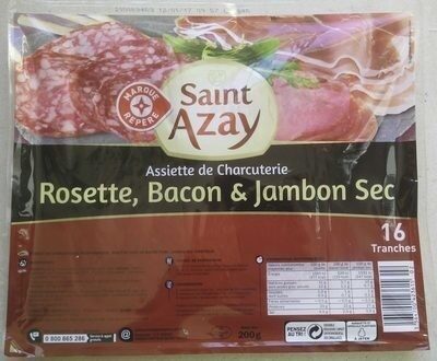 Assiette de Charcuterie Rosette, Bacon & Jambon Sec
