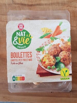 Boulettes carottes, petits pois et maïs
