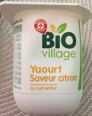 Yaourt saveur citron au lait entier
