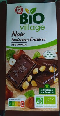 Chocolat noir noisettes entières