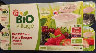 Yaourt brassés aux fruits rouges mixés