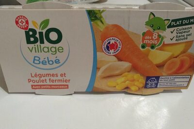 Bol légume poulet fermier bio 8 mois