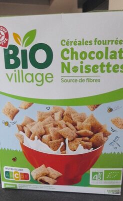Céréales fourrées chocolat noisettes Bio village