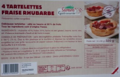 4 Tartelettes fraise rhubarbe