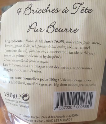 4 Brioches à Tête Pur Beurre