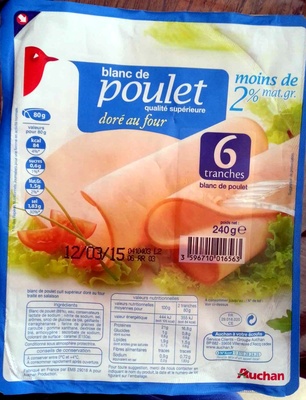 Blanc de poulet qualité supérieure doré au four (6 tranches)