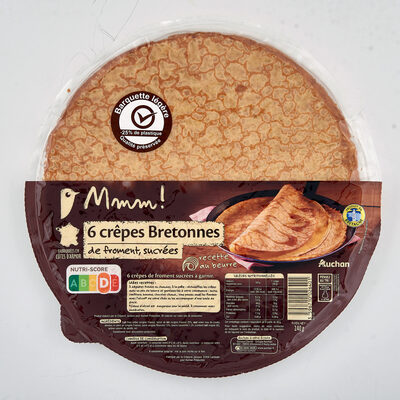 6 crêpes Bretonnesde froment, sucréesA table en Côte d'Armor