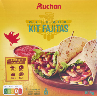 Kit fajitas 8 galettes de blé + sauce cuisinée +sachet d'épices