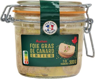 Auchan foie gras canard entier bocal 300g