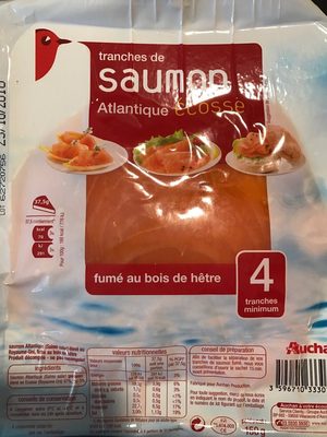 Tranches de saumon atlantique écosse fumé au bois de hêtre