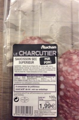 Le Charcutier saucisson sec tranche