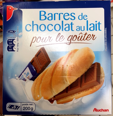 Barres de chocolat au lait pour le goûter