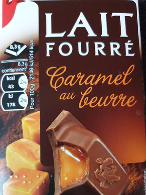 Chocolat lait fourre caramel beurre tablette