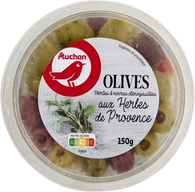 Olives vertes et noires dénoyautées aux herbes de Provence