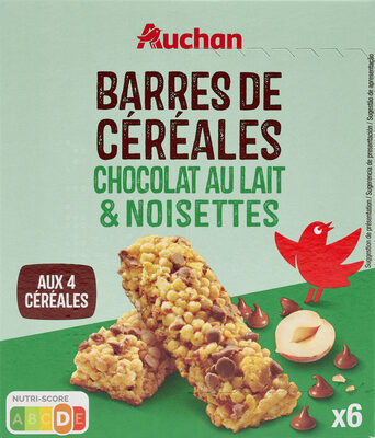 Barres de céréales chocolat au lait et noisettes
