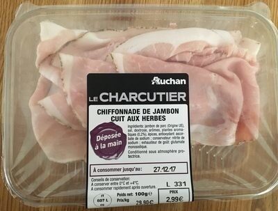 Chiffonnade de jambon cuit aux herbes