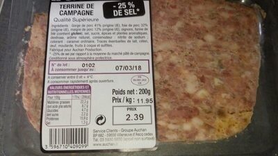 *auchan Pate Campagne Tsr 200g