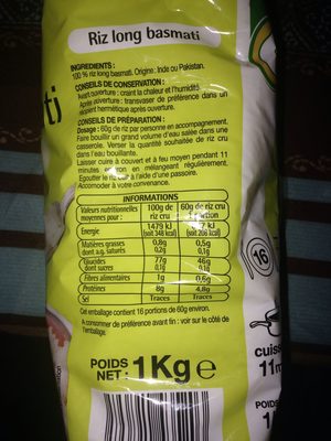 Riz long Basmati