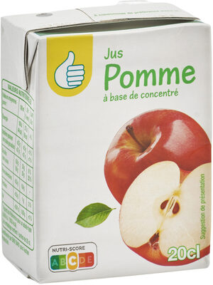 Jus de pomme à base de concentré.