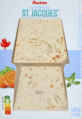 Terrine aux Saint Jacques** Argopecten purpuratus, Zygochlamys patagonica, Chlamys nobilis, Pecten maximus, Chlamys opercularis. Origines : Pérou, Argentine, Vietnam, USA, Indonésie, Iles Féroé, Royau