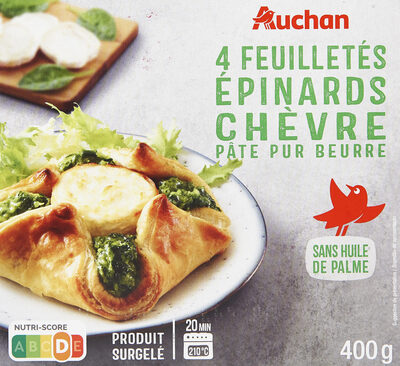 4 Feuilletés épinards chèvrepâte pur beurre