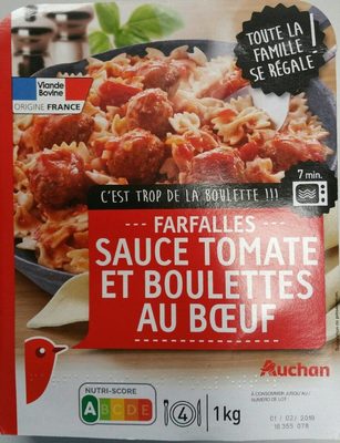 Farfalles Sauce tomate et boulettes