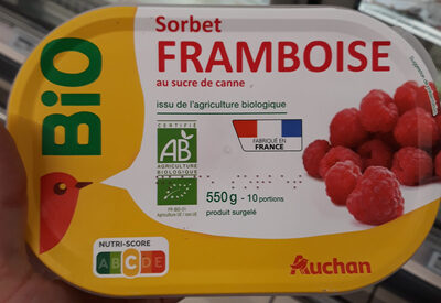 Sorbet framboise au sucre de canne