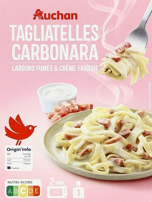 Tagliatelles carbonara lardons fumés et crème fraîche