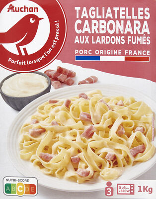 Tagliatelles carbonara aux lardons fumés