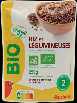 Riz et légumineuses issus de l'agriculture biologique