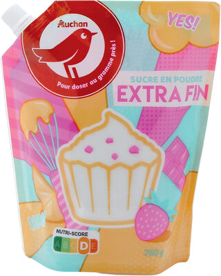 Auchan sucre blanc extra fin poudre doypack 750g
