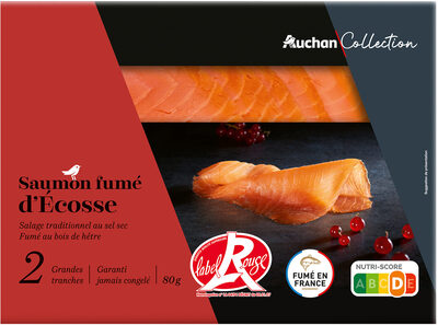 saumon fumé d'Ecosse - salage traditionnel au sel sec- fumé au bois de hêtre – Label Rouge