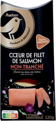Cœur de filet de saumon fumé - fumé au bois de hêtre - non Tranché- salé au sel sec