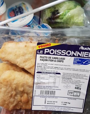 Filets de cabillaud façon chips & chips
