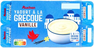 Auchan yaourt a la grecque vanille 8x125g
