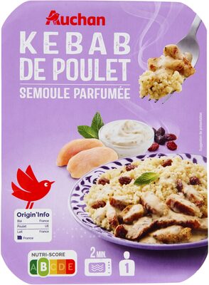 Kebab de poulet et semoule
