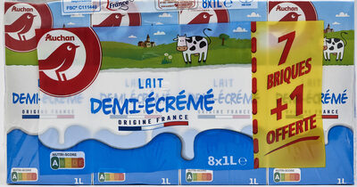 Auchanlait demi écréméorigine France