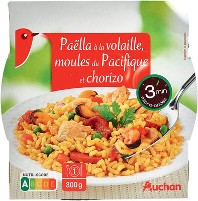 Paëlla à la Volaille, moules du Pacifique et Chorizo.