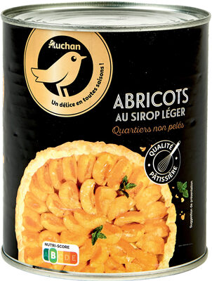 Quarts d'abricots non pelés au sirop léger