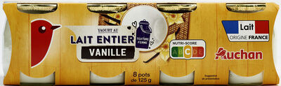 Yaourts au lait entier, sucré, à la vanille