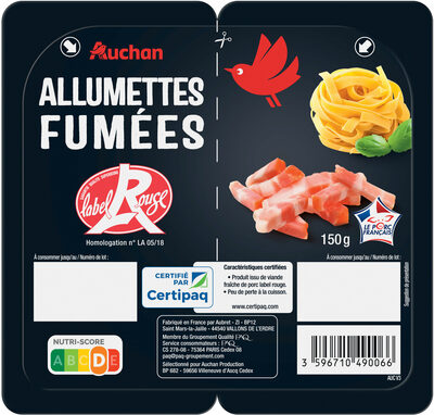 Lardons fumés allumettes qualité supérieure Label Rouge